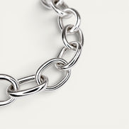 Pulsera Certeza de plata .925, detalle de los eslabones
