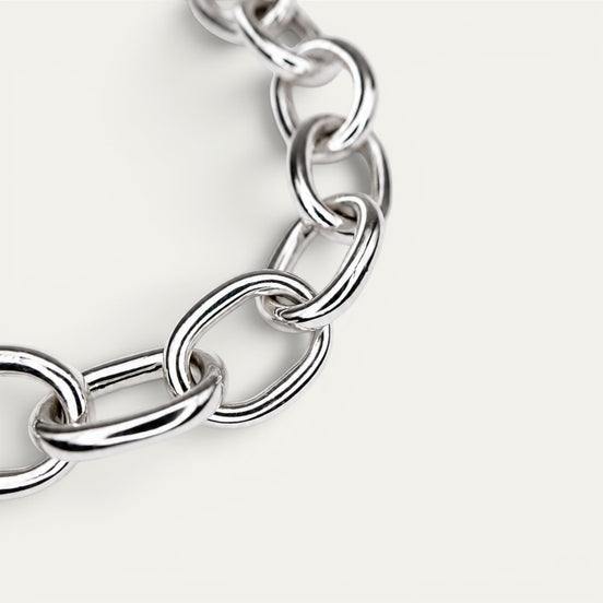 Pulsera Certeza de plata .925, detalle de los eslabones