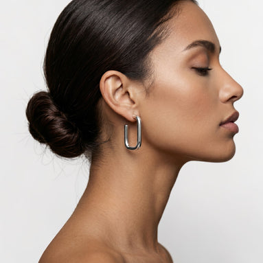 Aretes Intención de plata .925 de PEONIA, vista lateral