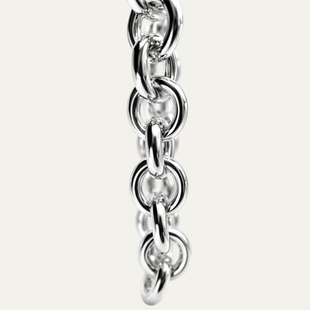 Pulsera Memoria de plata .925, detalle de los eslabones