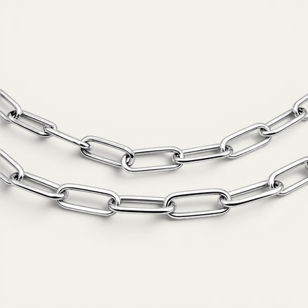 Collar Presencia de plata .925, detalle de la cadena